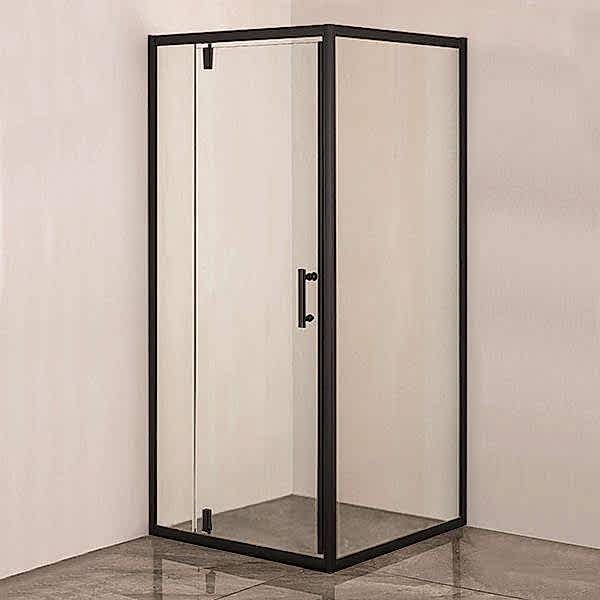 Душевое ограждение Comforty 30B, прозрачное стекло, черный профиль 900*900*1850