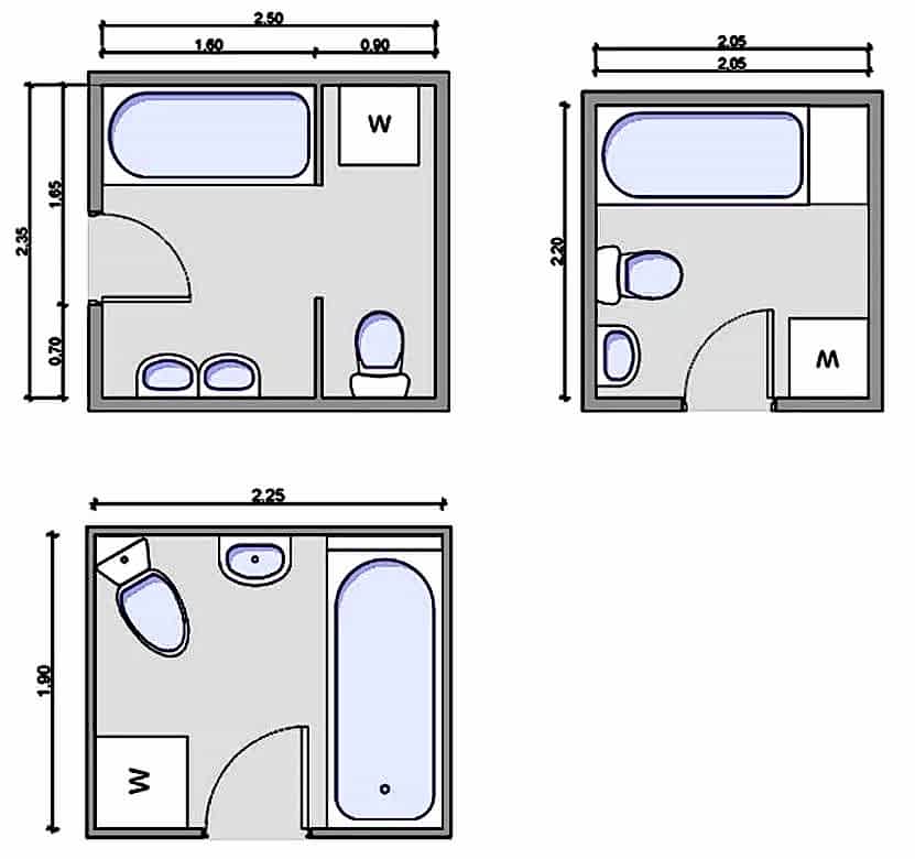 Планировка маленкой ванной комнаты