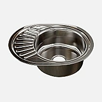 Мойка овал 57х45 (0,6) прав вып 3 1/2 MIXLINE 16 см с сифоном