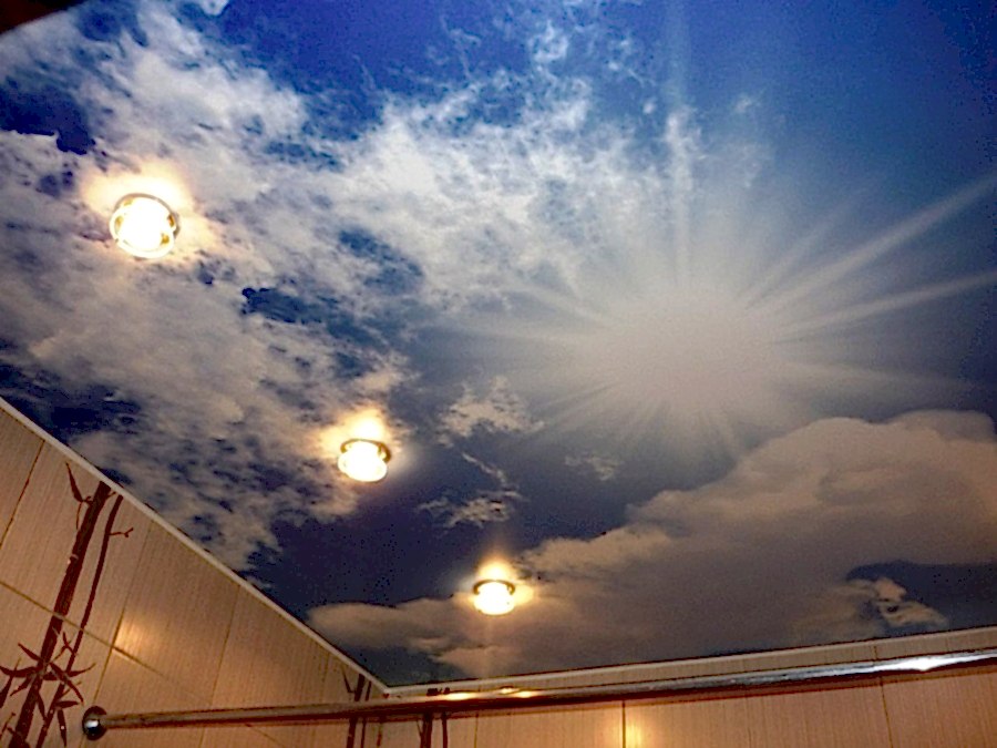 натяжной потолок ванная комната фото 1