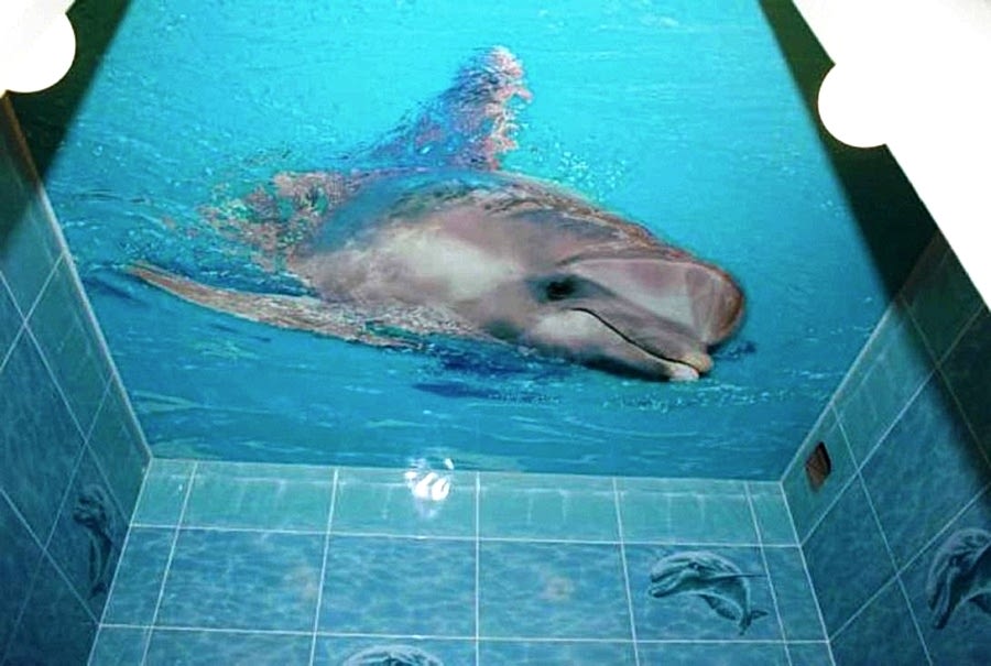 оригинальный потолок ванной комнаты фото 2