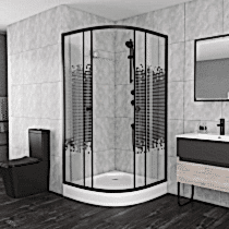 Душевой уголок Niagara Eco NG-003-14 black мозаика, с поддоном