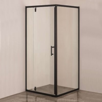 Душевое ограждение Comforty 30B, прозрачное стекло, черный профиль 900*900*1850