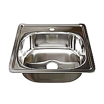 Мойка врез 48х48 (0,6) вып 3 1/2 MIXLINE 16см с сифоном