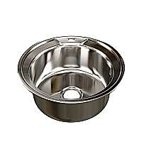 Мойка круг d 49 (0,6) вып 3 1/2 MIXLINE (глуб чаши 17см) с сифоном