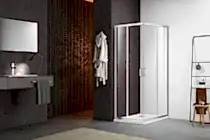 AQ NAA 1142-100 (новый артикул AQ ARI KV10020CH) Душевой уголок квадратный, двери раздвижные AQUATEK профиль хром, стекло прозрачное