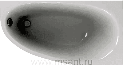 Акриловая ванна Aquatek Дива 150х90 R без фронтального экрана, без гидромассажа, без опоры(каркаса)