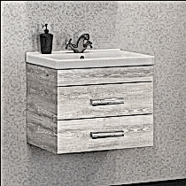 Тумба Comforty Никосия 60 дуб белый с раковиной Fest 60 F01