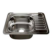 Мойка врез 58х48 (0,6) лев вып 3 1/2 MIXLINE 16см с сифоном