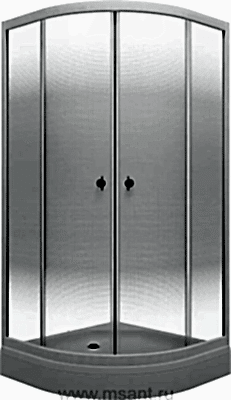 Душевой уголок Triton Лайт 90х90 А Градиент, Белый с поддоном +сифон D90мм