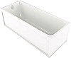 Акриловая ванна Aquatek Мия 170x70 без фронтального экрана, без гидромассажа, без опоры(каркаса)
