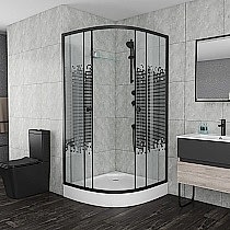 Душевой уголок Niagara Eco NG-007-14 black мозаика, с поддоном