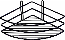 Полка Fixsen FX-710B-1 угловая, черная